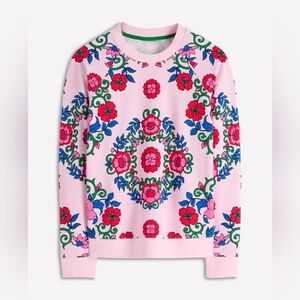 Boden Rosa Printed Sweatshirt  Pink, Ornamental Lattice Size Small